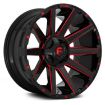 Picture of Alloy wheel D643 Contra Gloss Black/Red Tinted Clear Accents Fuel