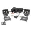 Picture of Square Cree LED lights 2" with Cool White DRL Rough Country Black Series