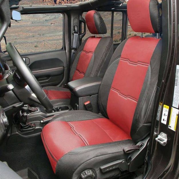 Picture of Neoprene seat cover set Gen2 Black/Red Smittybilt