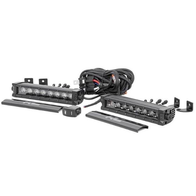Picture of Cree LED Light Bar 8" Single Row DRL White Black Series Rough Country