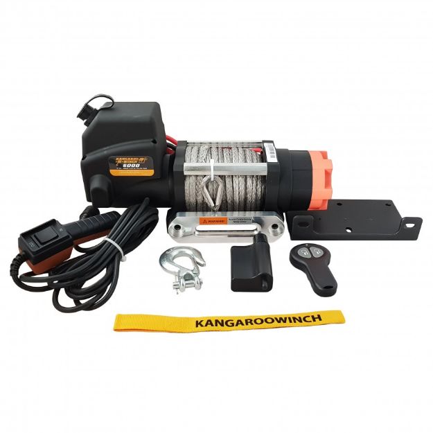 Picture of Kangaroo winch K6000E 12V with synthetic line and remote controller