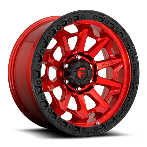 Picture of Alloy wheel D695 Covert Candy RED Black Bead Ring Fuel