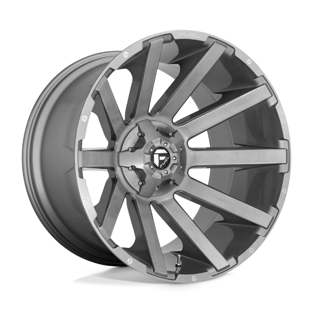 Εικόνα της Alloy wheel D714 Contra Platinum Brushed GUN Metal Tinted Clear Fuel