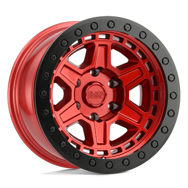 Picture of Alloy wheel Candy RED W/ Black Ring & Bolts Reno Black Rhino