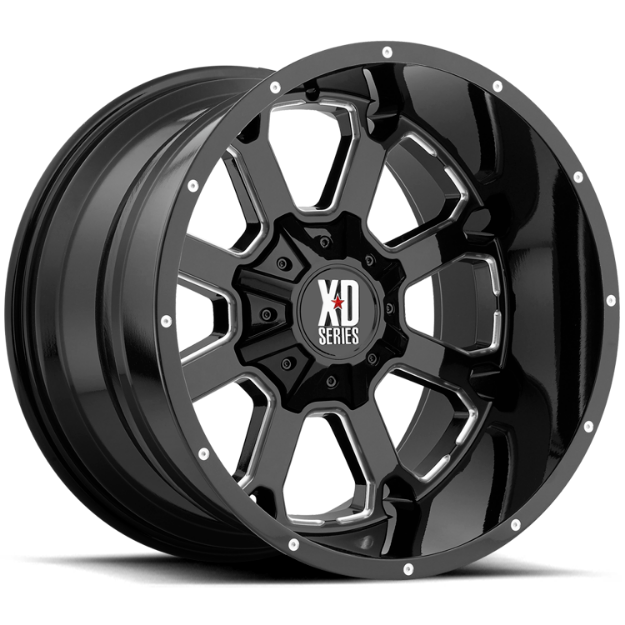 Picture of Alloy wheel XD825 Buck 25 Gloss Black Milled XD Series