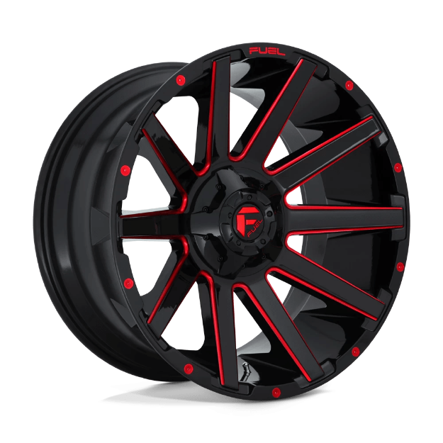 Picture of Alloy wheel D643 Contra Gloss Black RED Tinted Clear Fuel