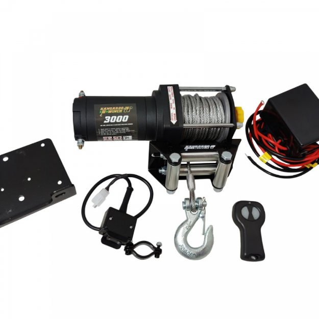 Picture of Kangaroo winch K3000E 12V with synthetic line and remote controller
