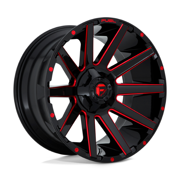 Picture of Alloy wheel D643 Contra Gloss Black RED Tinted Clear Fuel