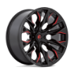 Picture of Alloy wheel D823 Flame Gloss Black Milled W/ Candy RED Fuel