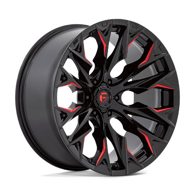 Picture of Alloy wheel D823 Flame Gloss Black Milled W/ Candy RED Fuel