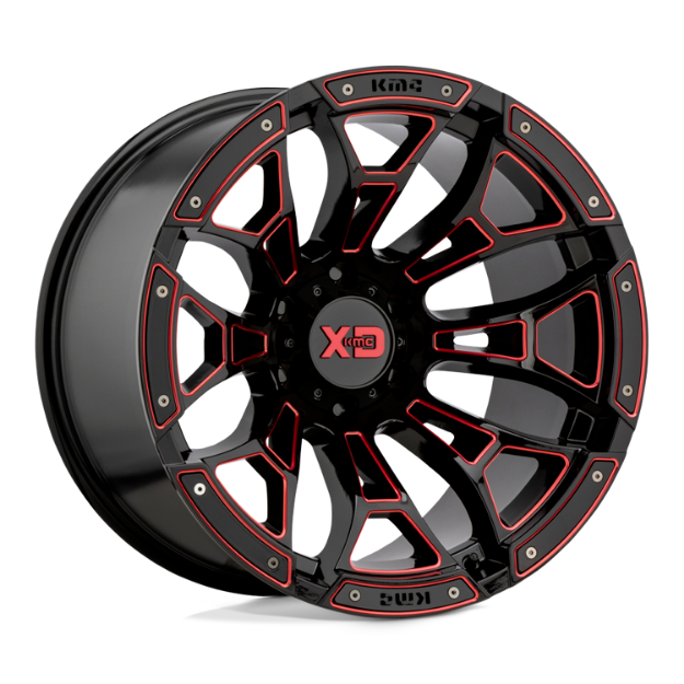 Εικόνα της Alloy wheel XD841 Boneyard Gloss Black Milled W/ RED Tint XD Series