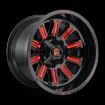 Picture of Alloy wheel D621 Hardline Gloss Black RED Tinted Clear Fuel